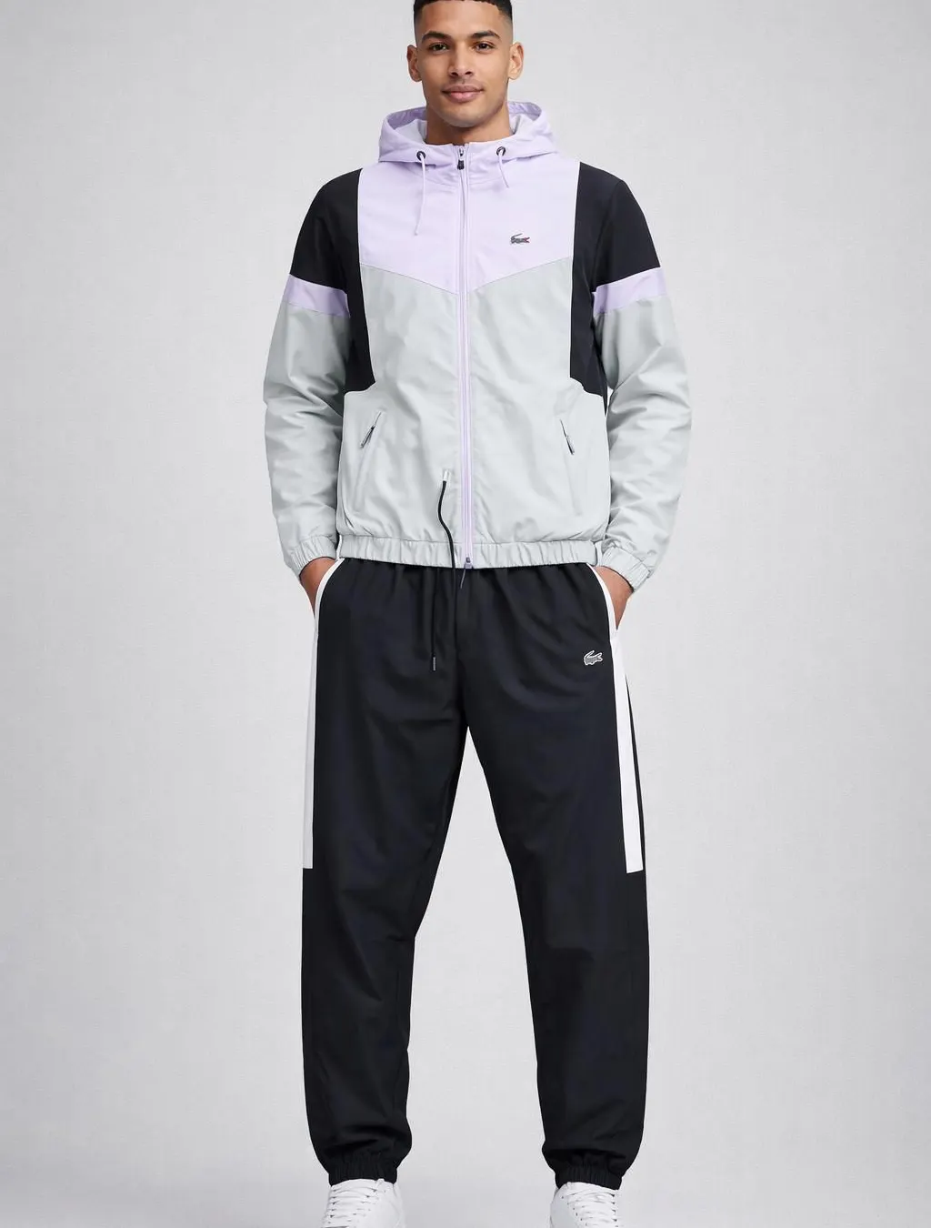 Chevron Colorblock Windbreaker — Lilac